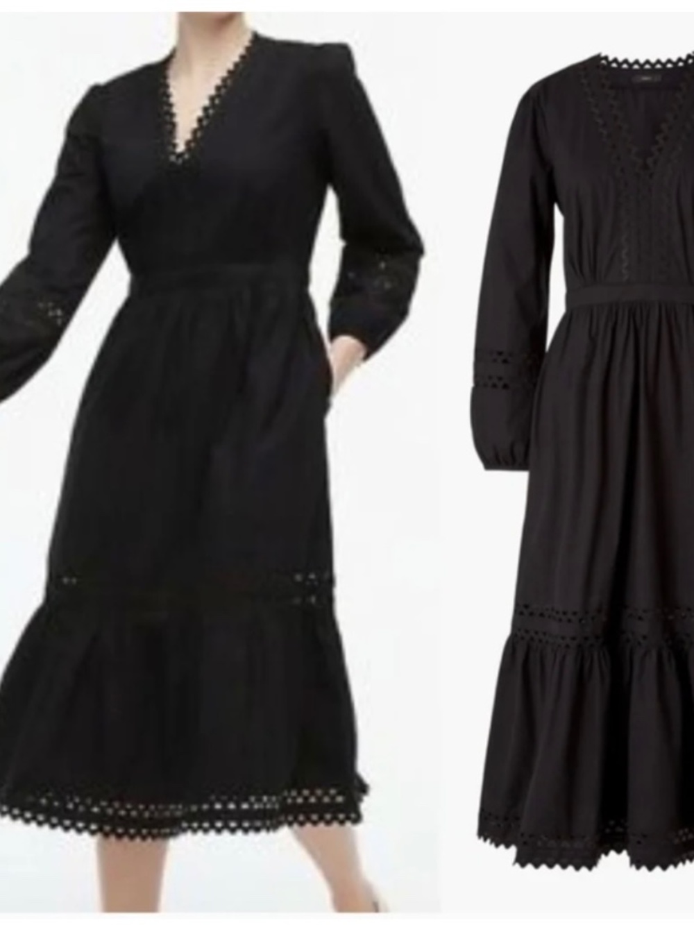 J Crew Black Eyelet Dress